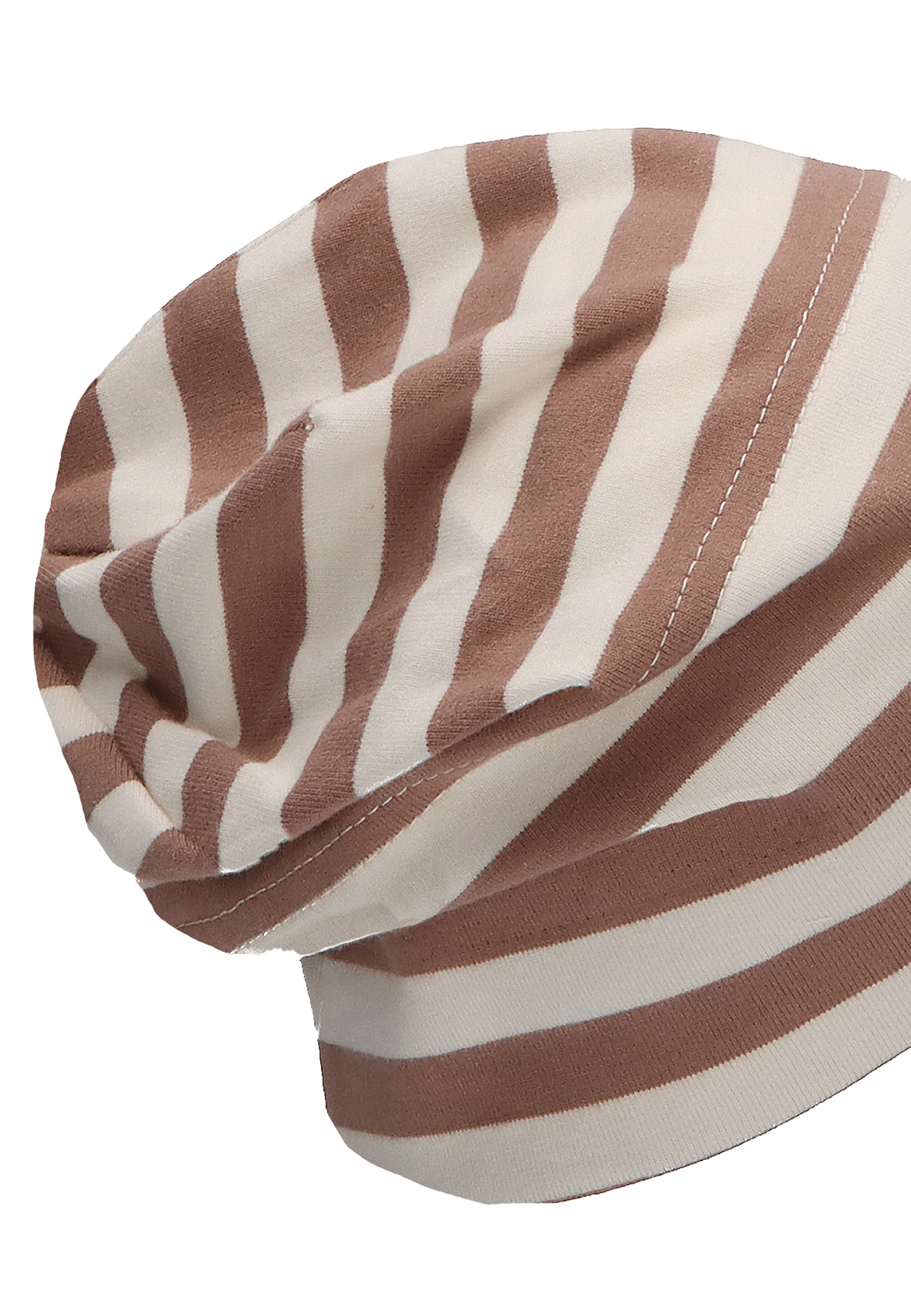 GOTS Slouch-Beanie aus Jersey (Bio) mit Streifen