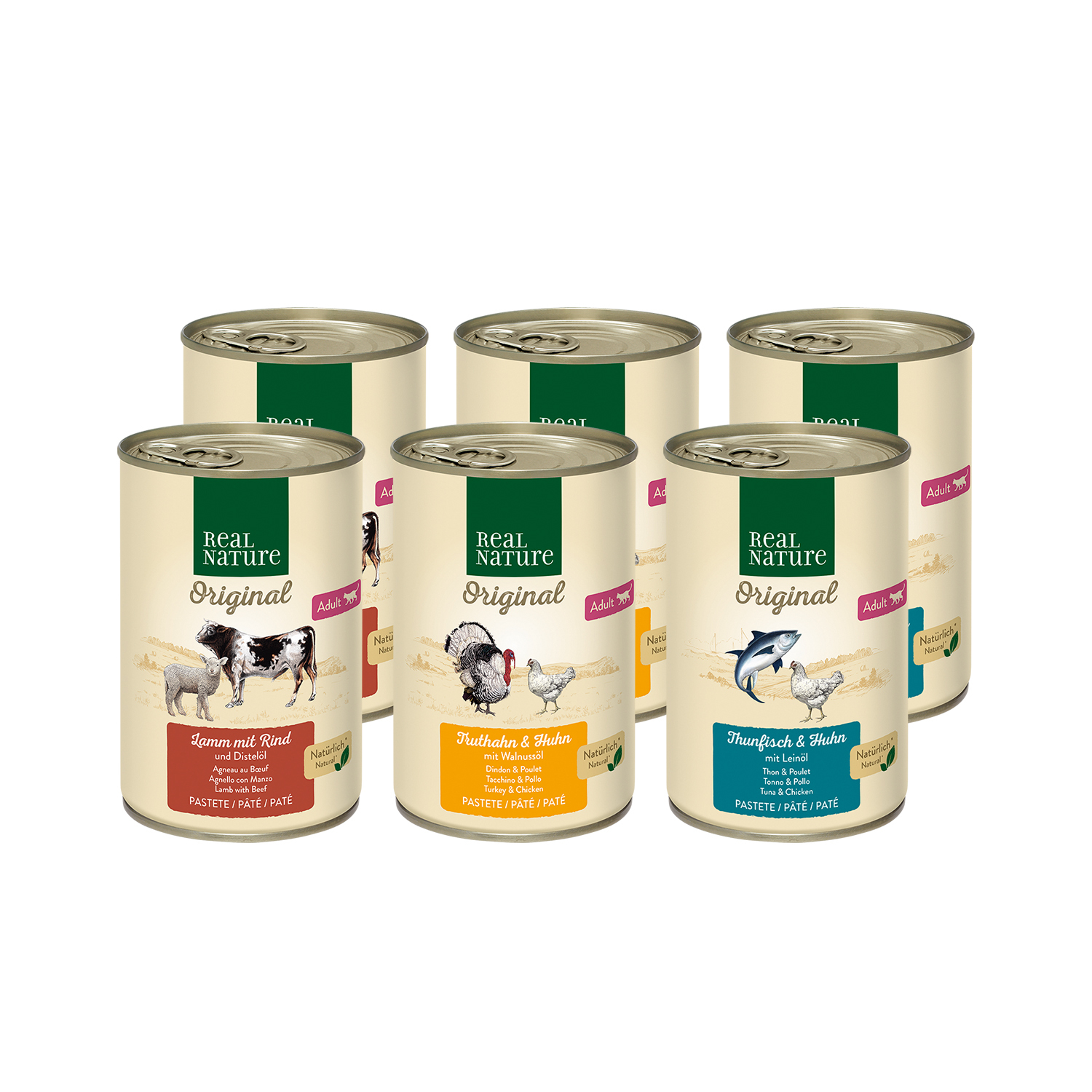 REAL NATURE Nassfutter REAL NATURE Adult Mixpaket 6x400g Mixpaket 2