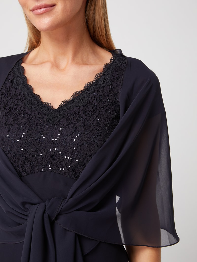 Stola aus Chiffon in dunkelblau