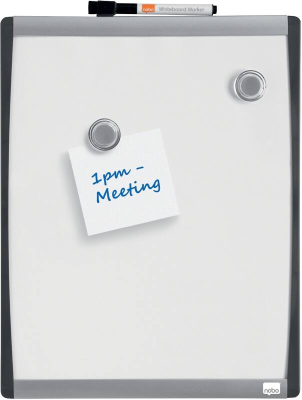 Nobo Small Wandmontierbares Magnetisches Whiteboard 1903779 Lackierter Stahlbogenrahmen 280 x 335 mm Weiß