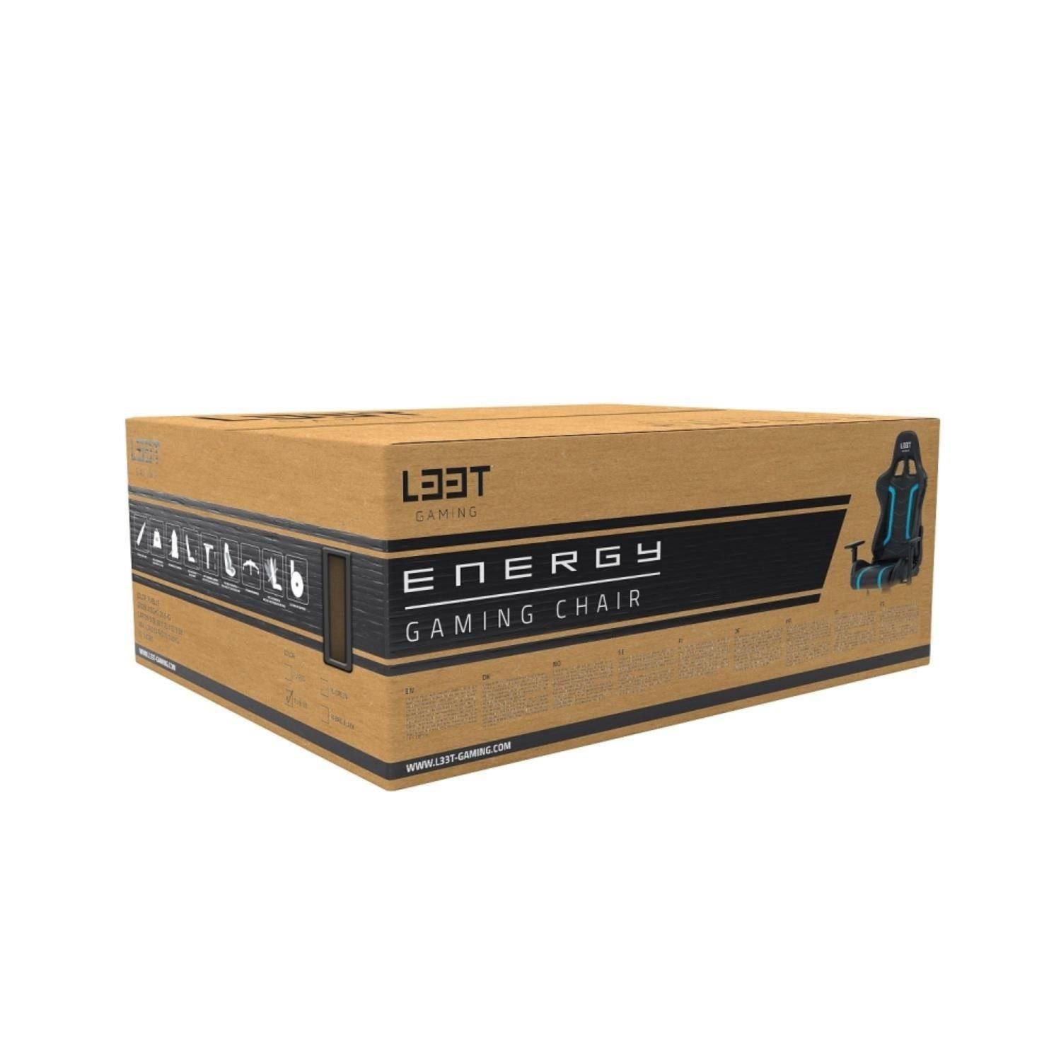 L33T Gaming-Stuhl ENERGY Gamingstuhl Bürostuhl bis 120 kg, neigbar, höhenverstellbar, belastbar bis 120 kg