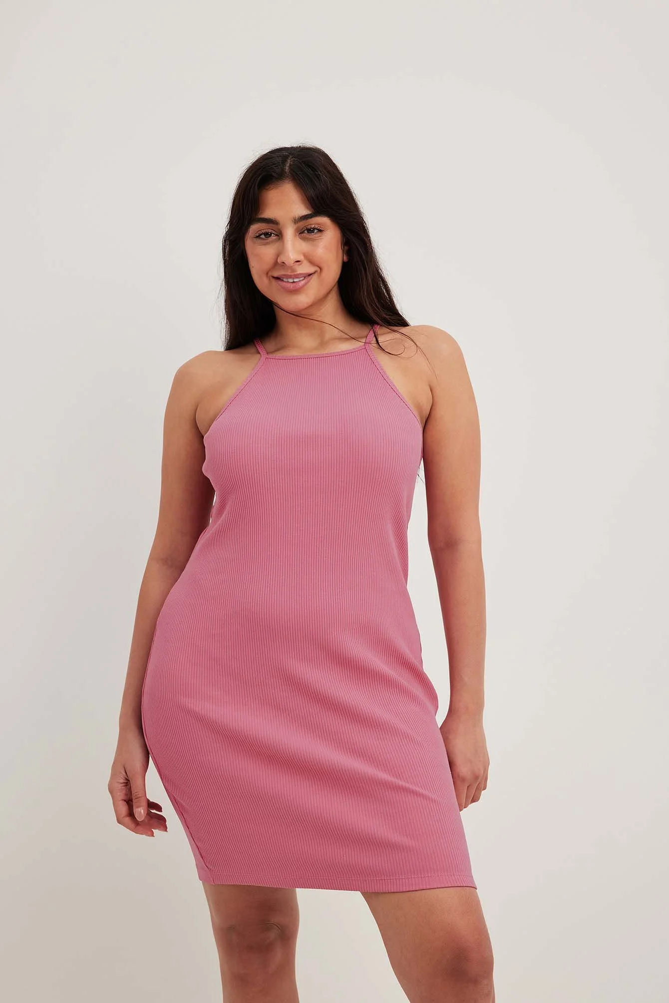 Jersey-Neckholder-Minikleid