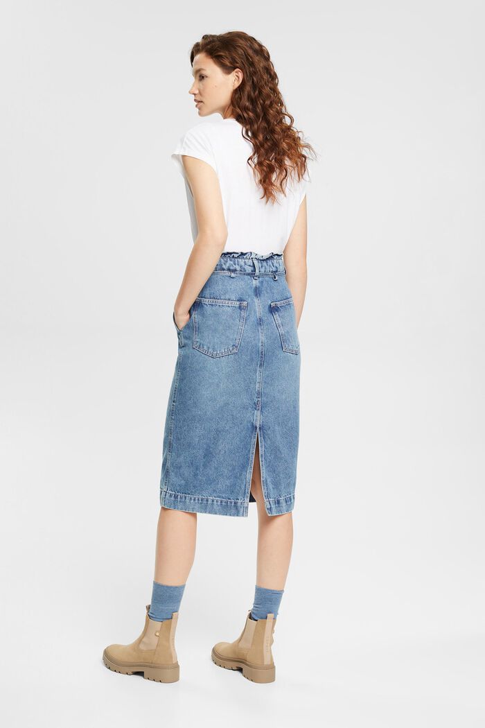 Jeansrock mit Paperbag-Bund
