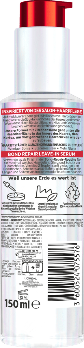 Leave-In Haarserum Bond Repair, Anti-Haarschäden, 150 ml