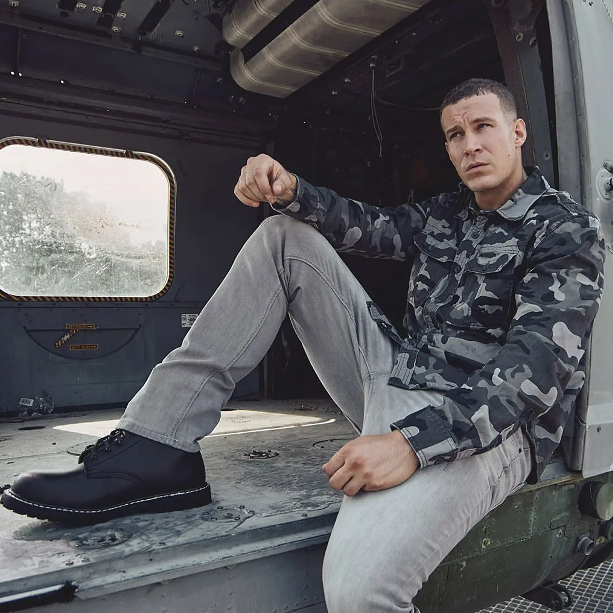 Brandit Vintage Shirt langarm grey camo