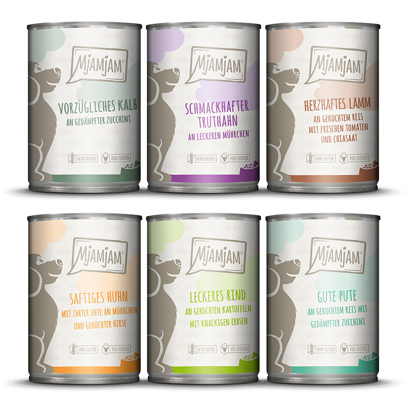 MjAMjAM Hundenassfutter MjAMjAM Mixpaket Adult 6x400g Mixpaket 2