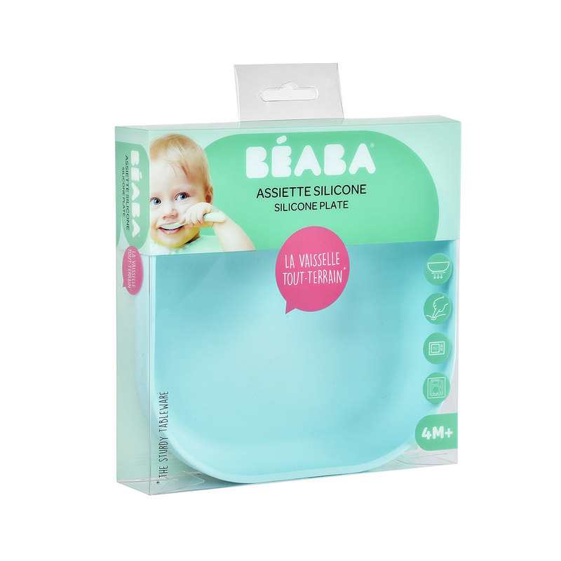Assiette silicone ventouse bleue Beaba