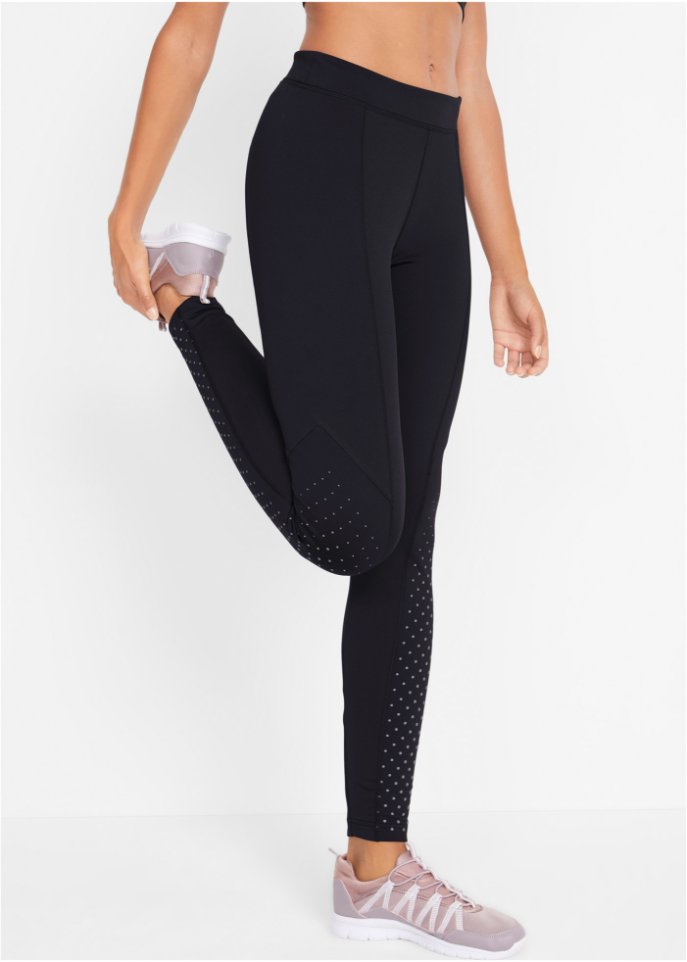Thermo-Leggings mit reflektierendem Druck, knöchelfrei