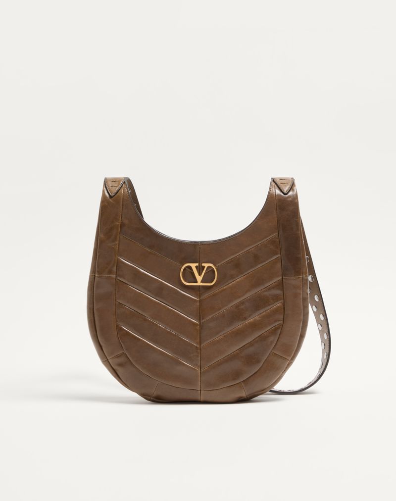 Valentino Garavani Hobo Lille Hobo Taske i Nappa med Chevron Motiv