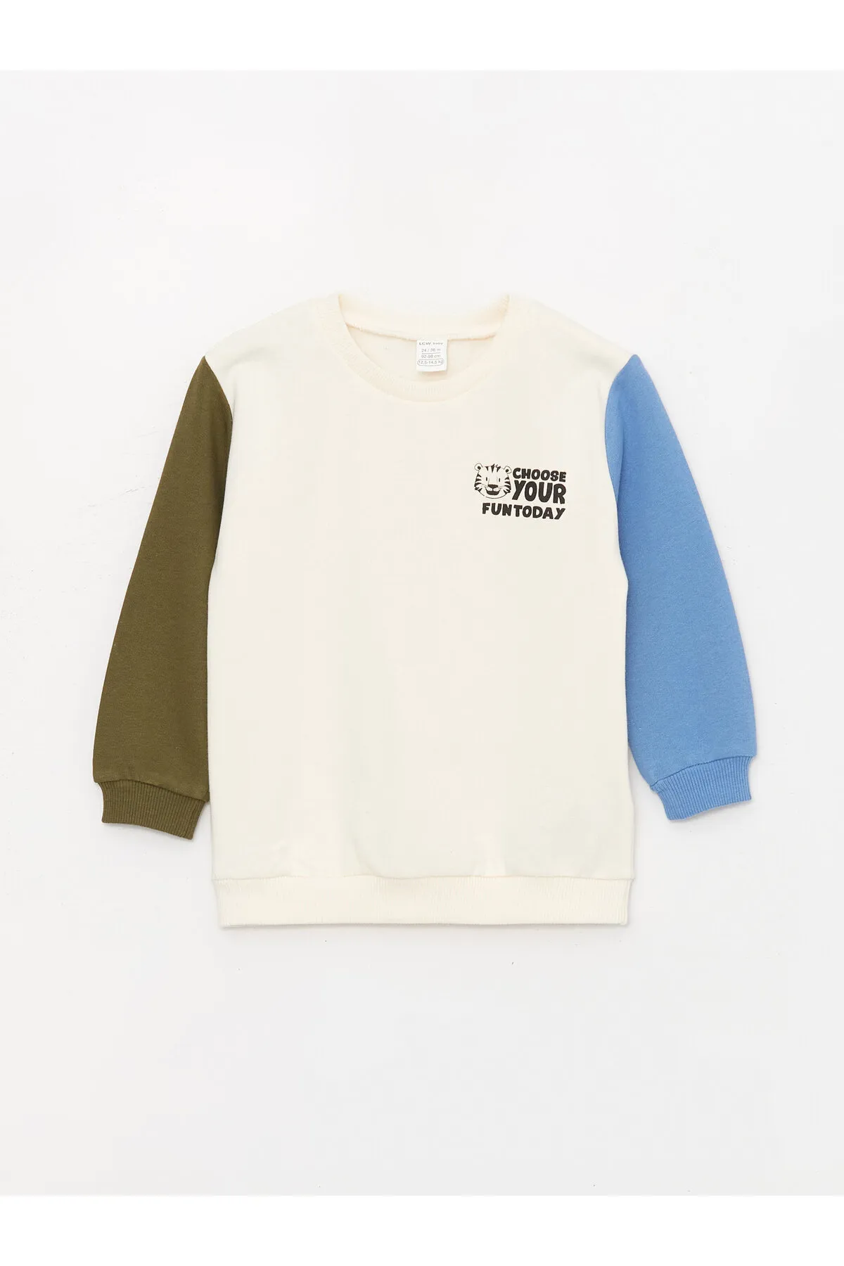 LC Waikiki  Langarm-Sweatshirt mit Rundhalsausschnitt und bedrucktem Baby-Jungen-Sweatshirt