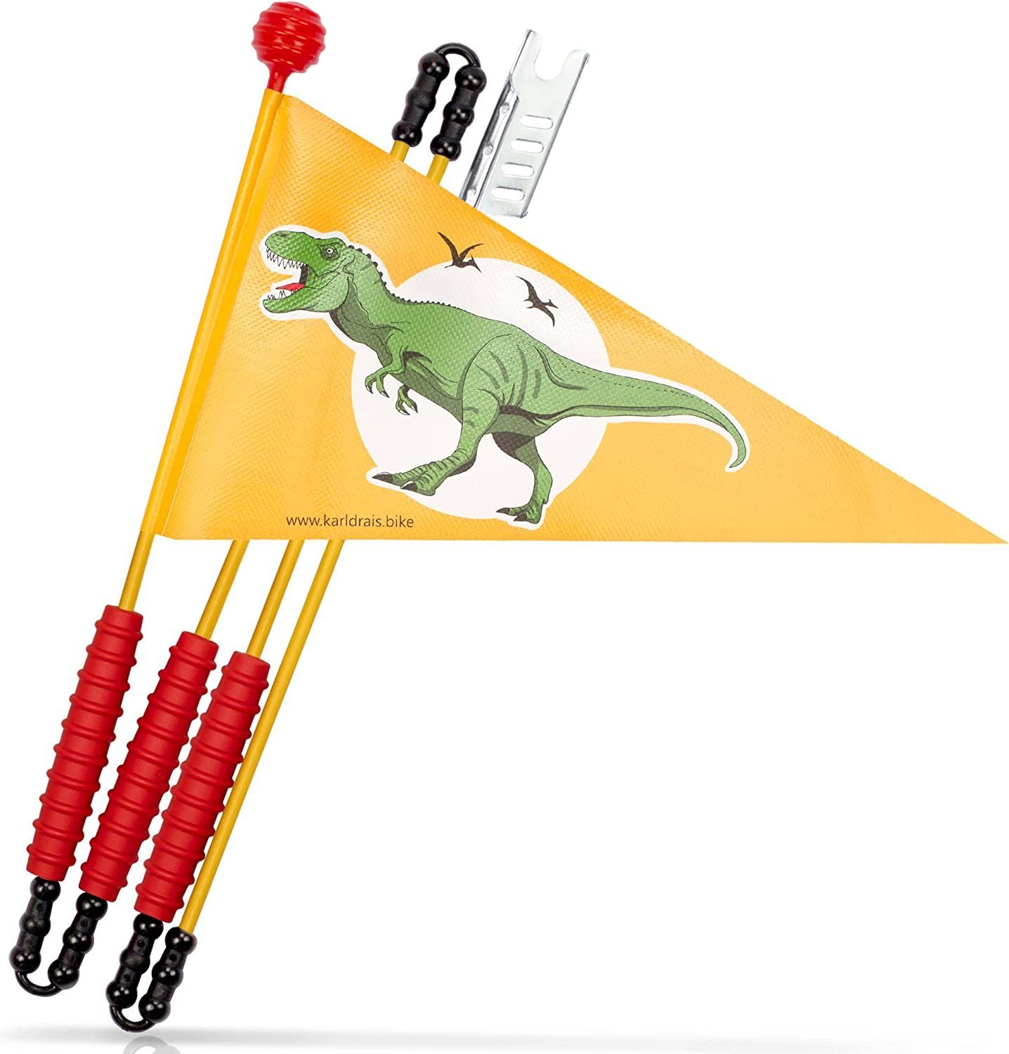 Karl Drais Fahrradkindersitz Fahrradwimpel für Kinder - Dino Design Wimpel, (1-tlg)