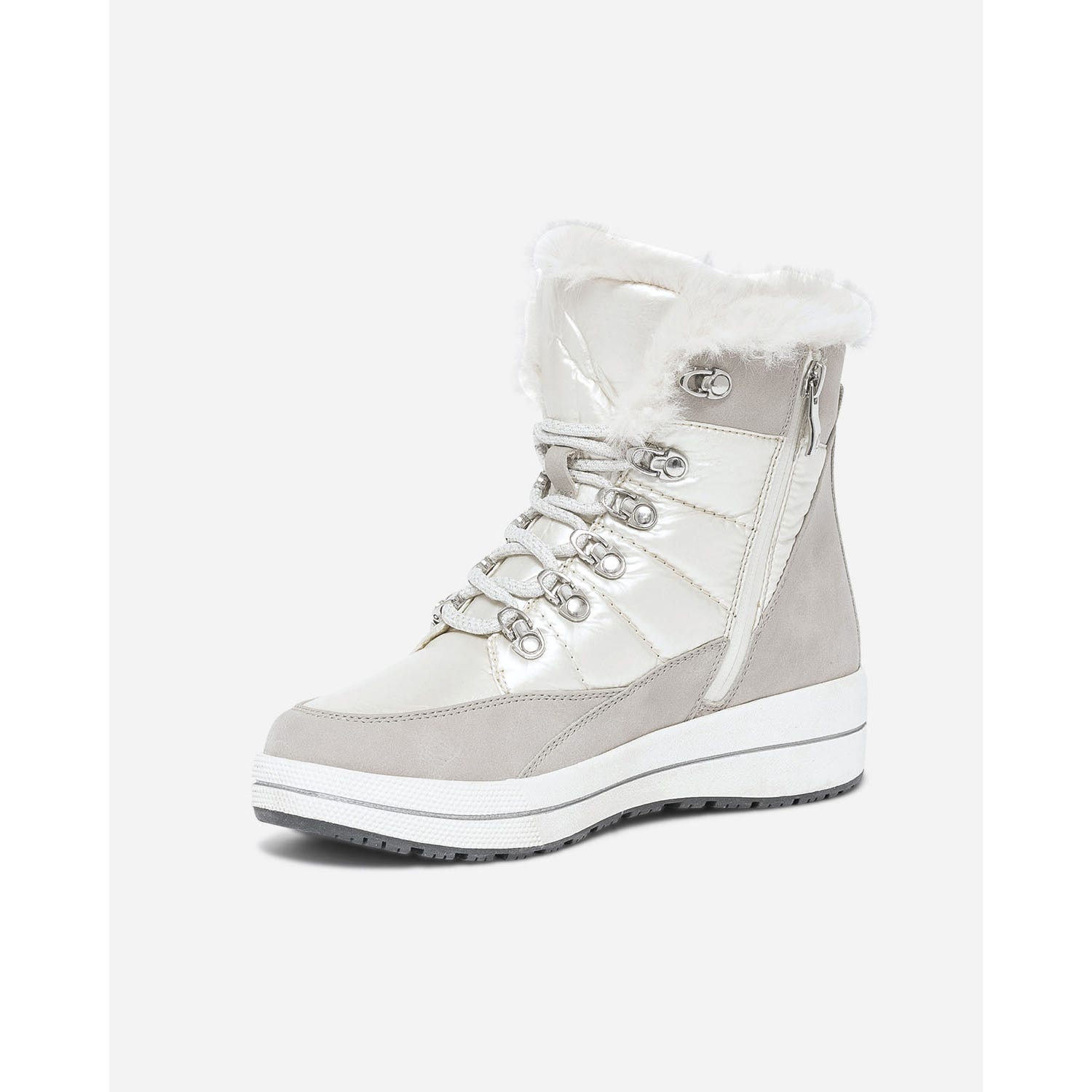 Boots CAPRICE blanc bi matière fourré