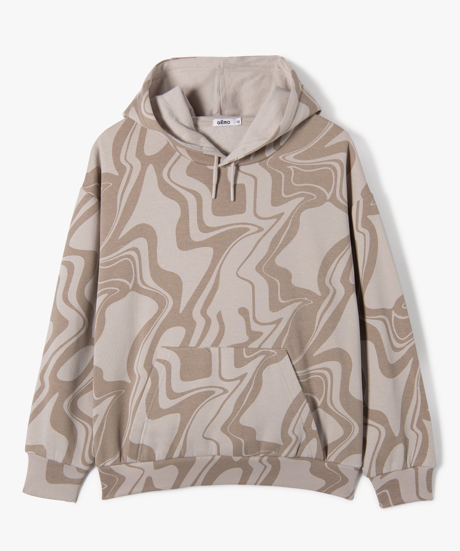 Sweat fille imprimé à capuche imprime | GEMO