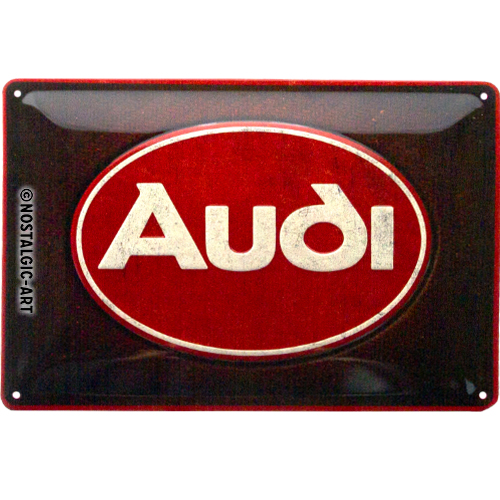 Nostalgic Art Retro Blechschild 20x30cm, Motiv "Audi - Logo Red Shine", 1 Stück - ATU