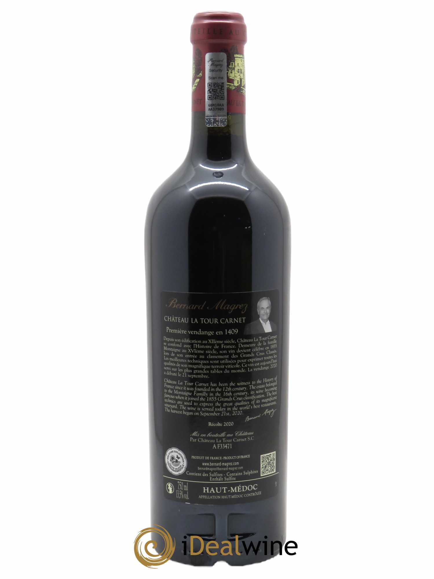 Château La Tour Carnet 4ème Grand Cru Classé (CBO à partir de 6 BTS) 2020 - Lot de 1 Bouteille