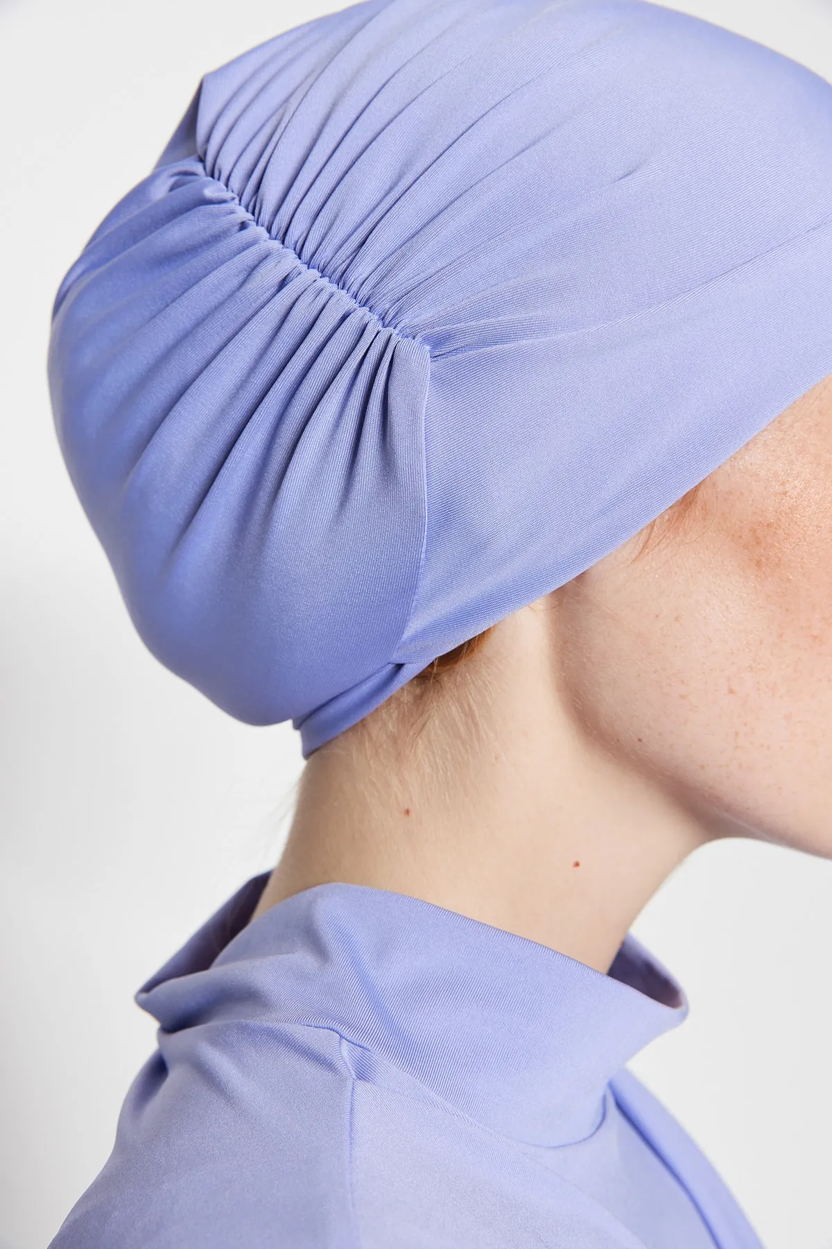 Trendyol Modest  Lila drapiertes, detailliertes, vollständig bedecktes, gestricktes Lycra-4-teiliges Badeanzug-Set TCTSS23CF00001