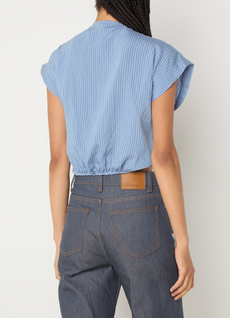 Claudie Pierlot Wrap top with stripe print and V-neck
