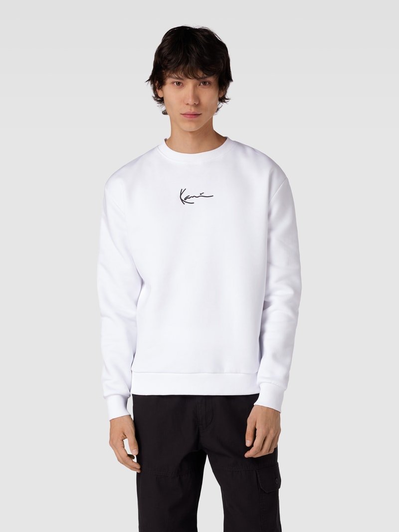 Sweatshirt mit Logo-Stitching in weiss
