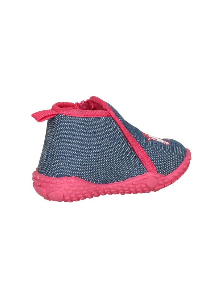Playshoes Hausschuh Einhorn in Jeansblau günstig kaufen