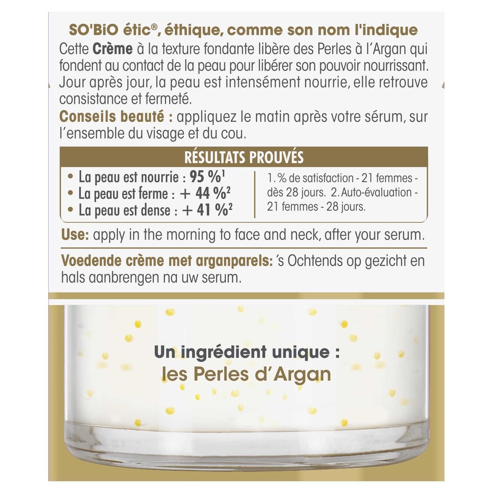 LÉA NATURE SO BiO étic Crème nutritive Perles d'Argan, Précieux Argan Peaux Matures Crème nutritive