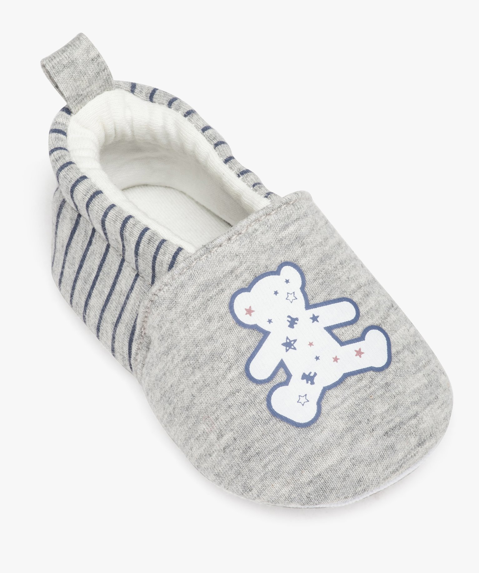 Chaussons de naissance bébé Garçon rayés - LuluCastagnette blanc | GEMO
