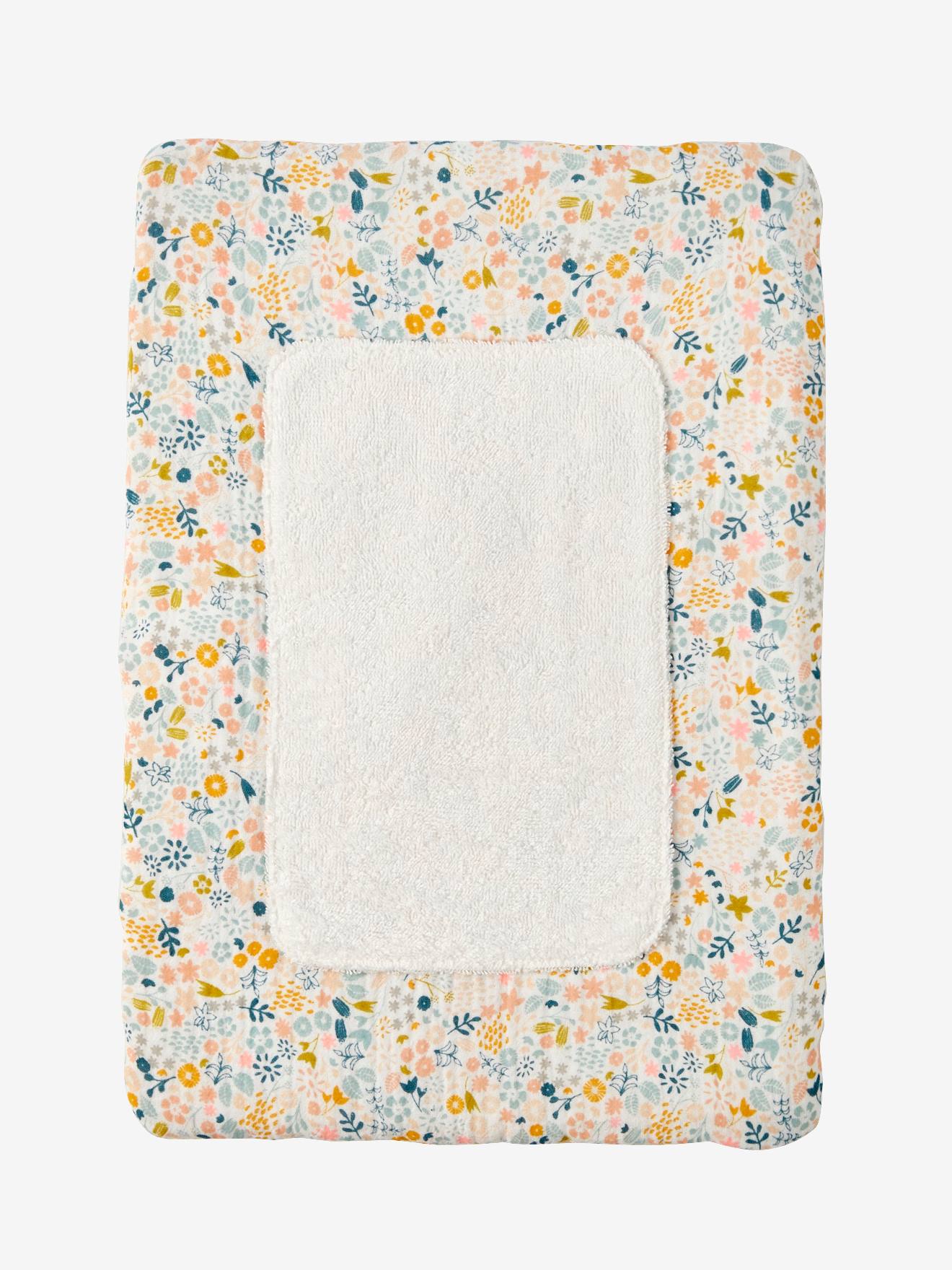 Matelas à langer pour poupon en gaze de coton rose