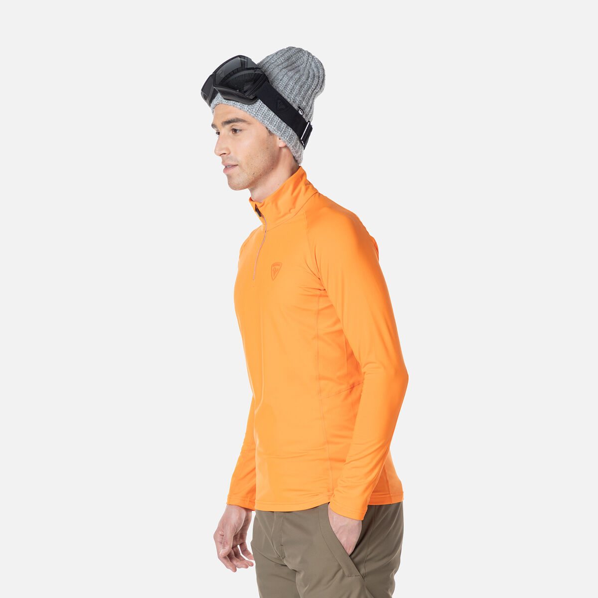 Herren-Baselayer-Oberteil mit halbem Reißverschluss