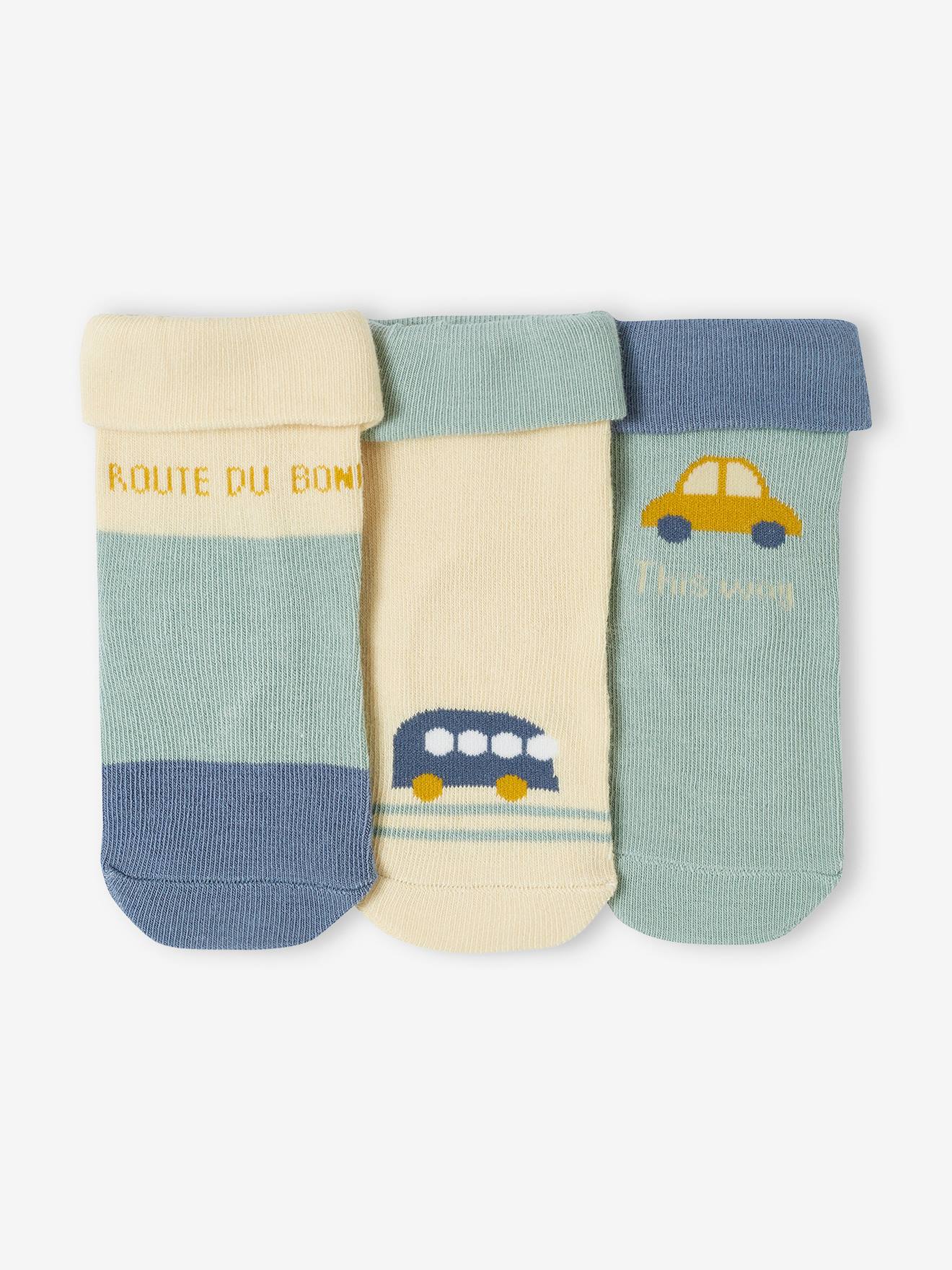 Vertbaudet 3er-Pack Jungen Baby Socken Oeko-Tex - salbeigrün