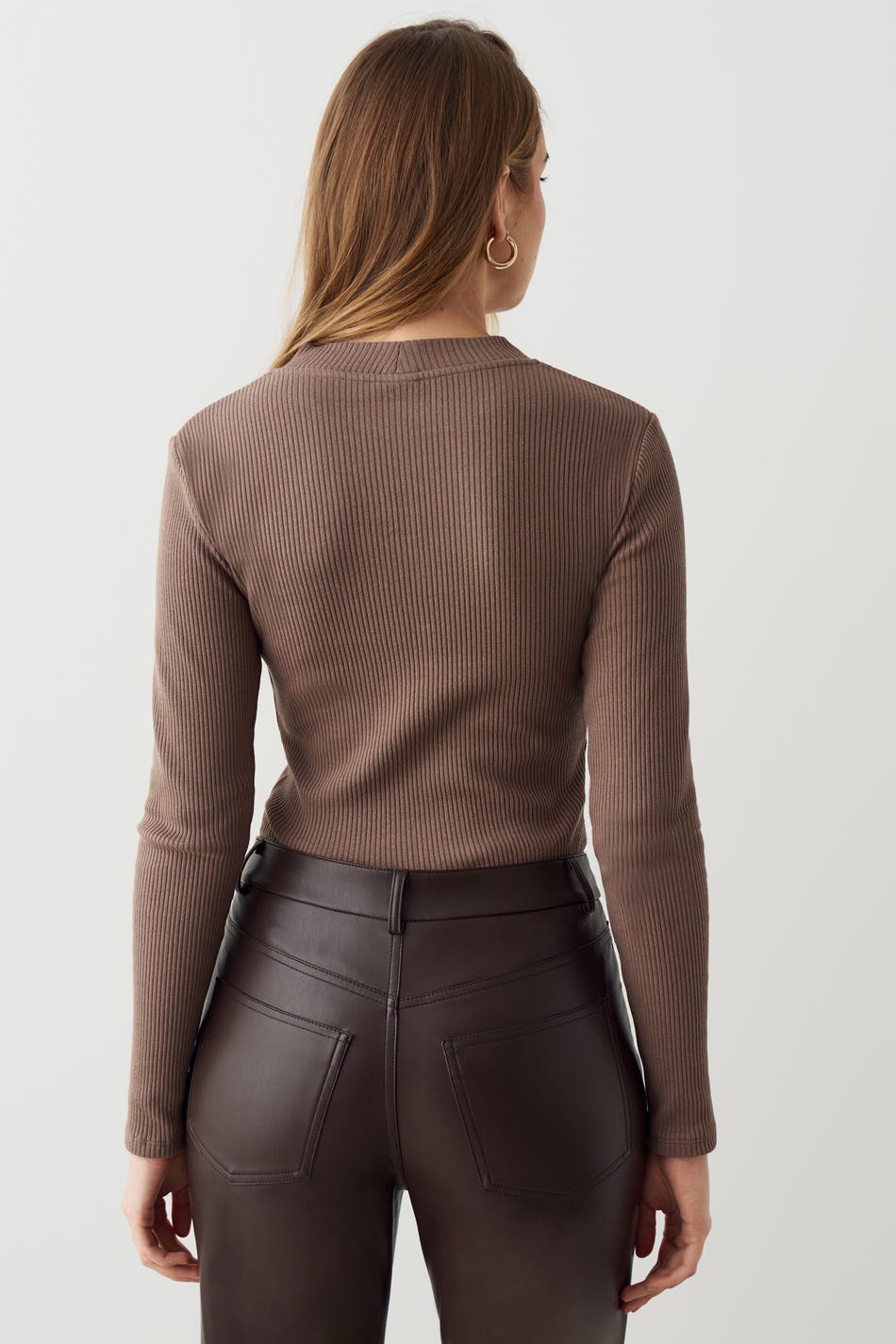 Long sleeve rib top