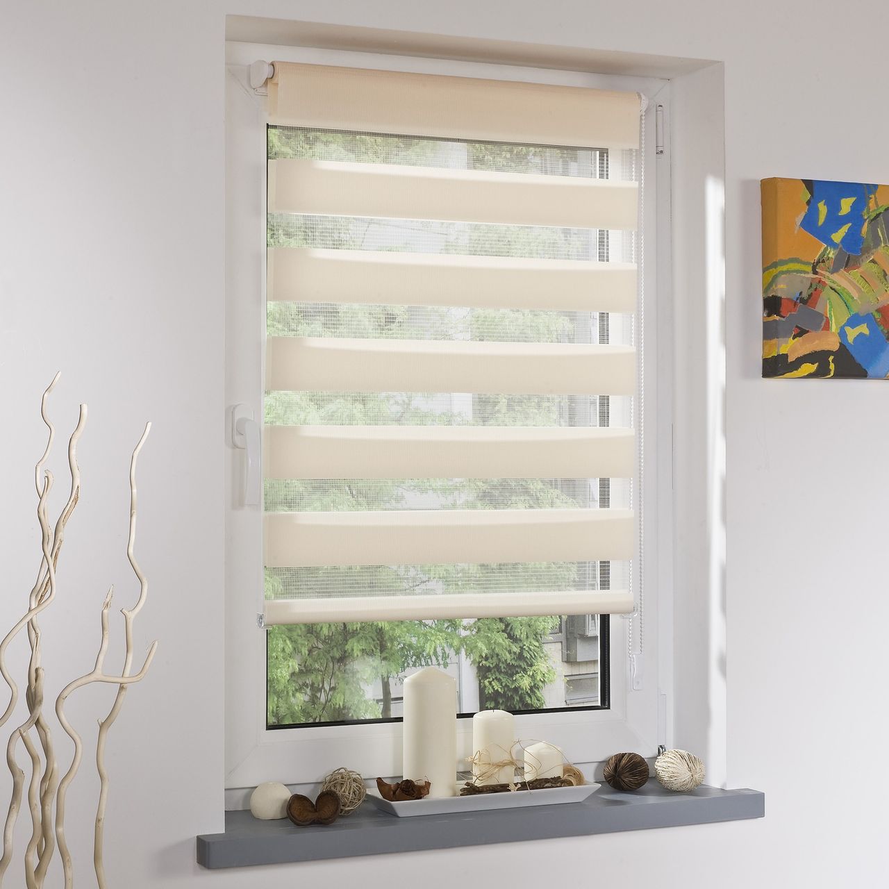 Bella Casa DUO-Rollo Doppelrollo, apricot, 200 x 80 cm