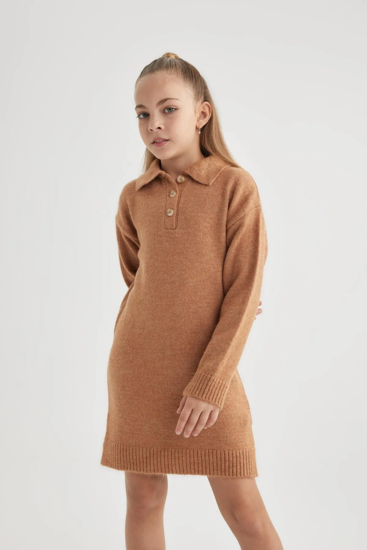 DeFacto  Langarm-Strickkleid mit Rollkragen für Mädchen