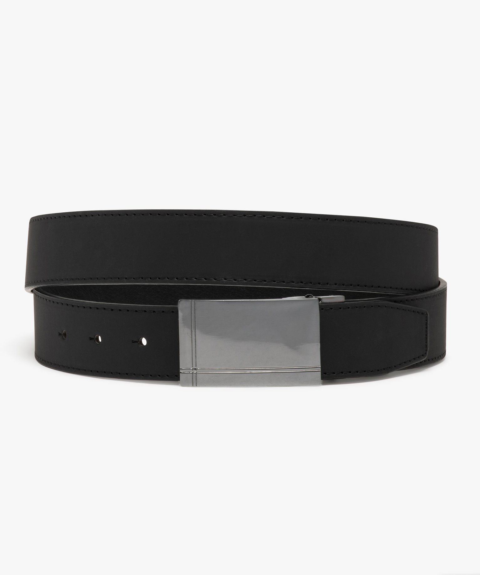 Ceinture homme avec boucle plate en métal noir | GEMO