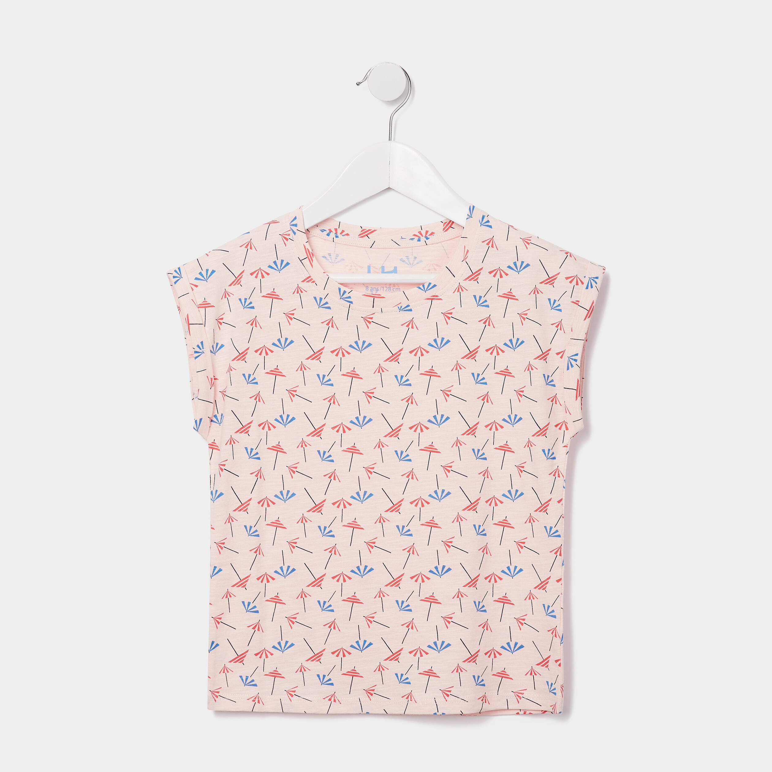 T-shirt fluide manches courtes rose clair fille | La Halle