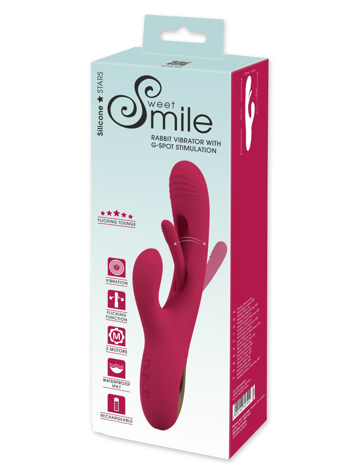 Sweet Smile Rabbitvibrator Rabbit Vibrator with G-Spot Stimulation in rot günstig kaufen 24 cm