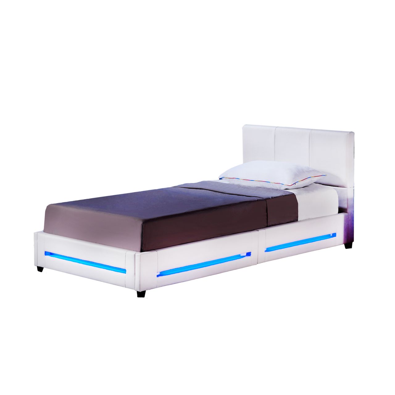 Home Deluxe LED Bett ASTEROID - 90 x 200 cm Weiß