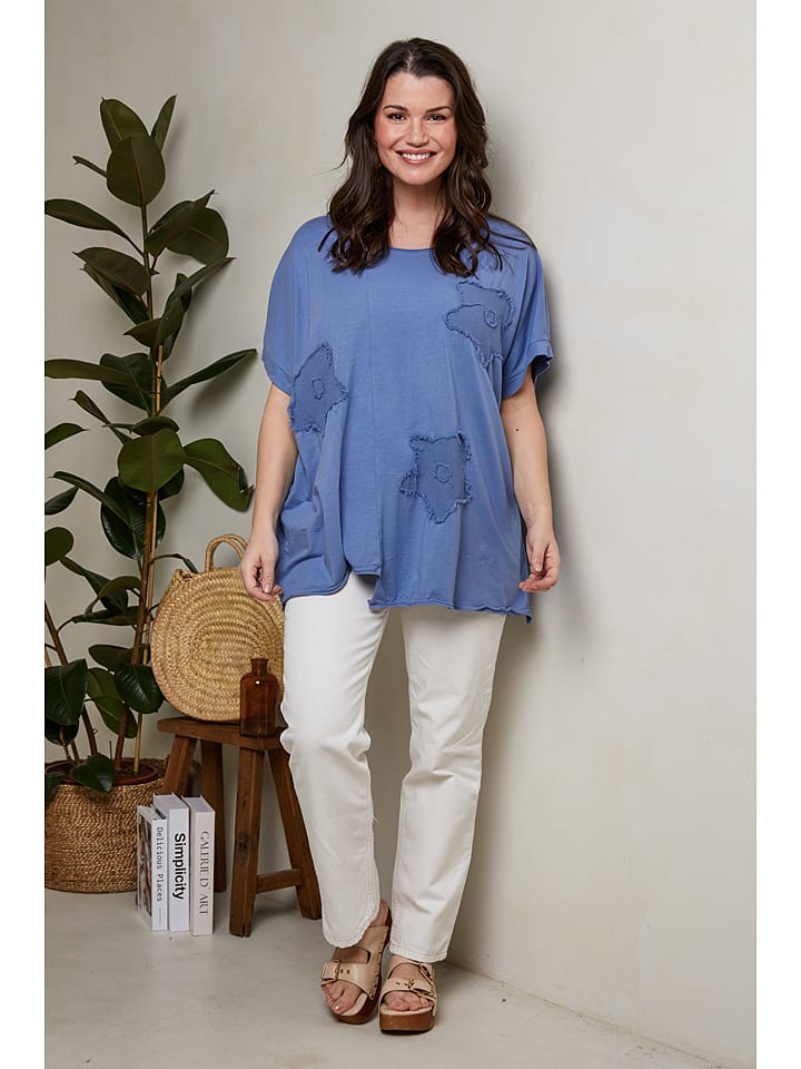 Curvy Lady Bluse in Blau günstig kaufen