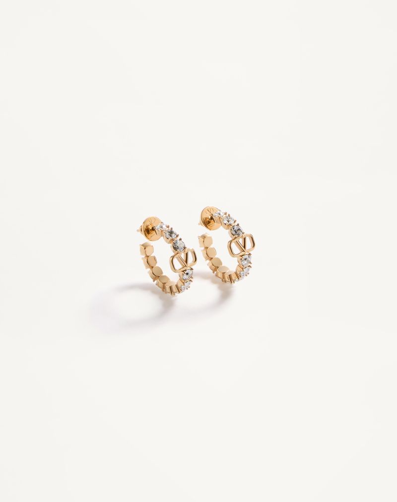 VLogo Signature-øreringe i metal og Swarovski®-krystaller