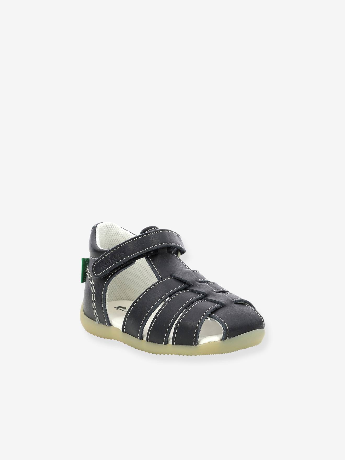 Sandales cuir bébé Bigflo-2 Iconique Biboo KICKERS® rose