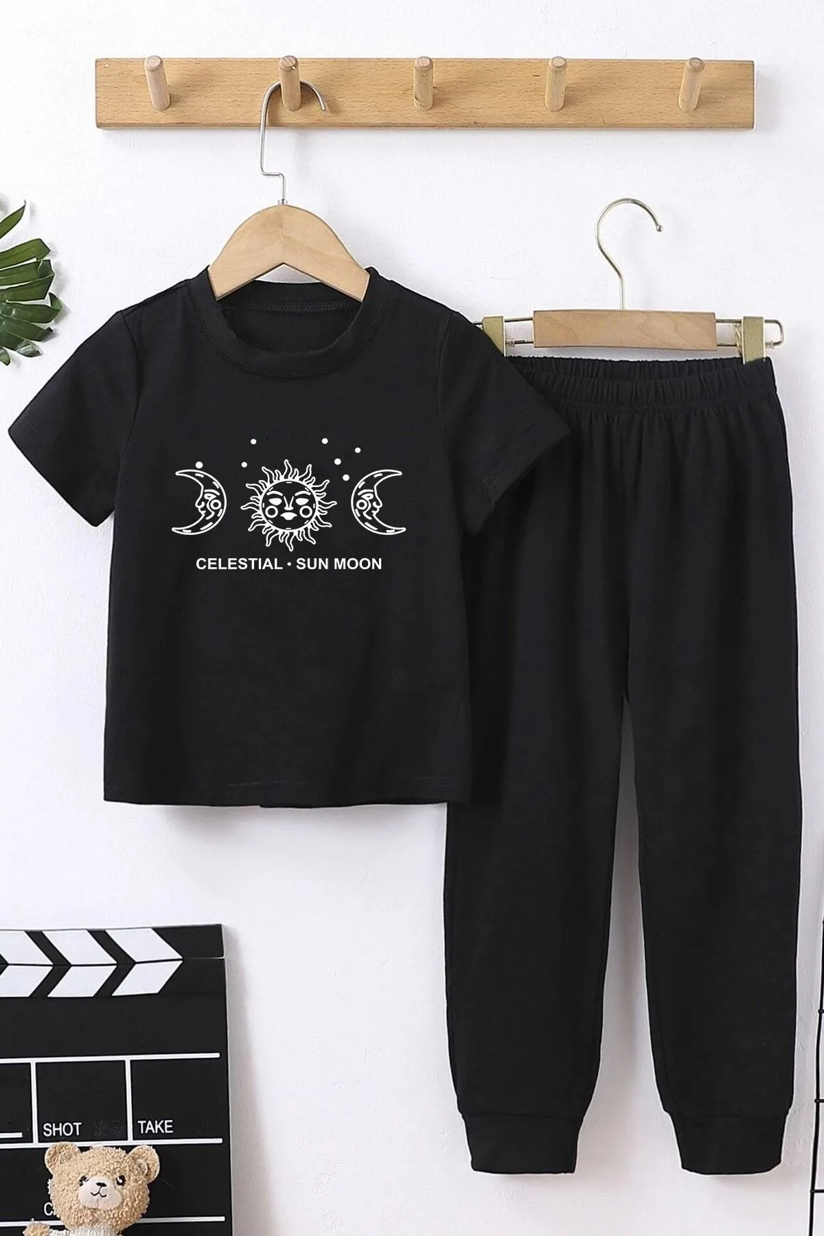 uyguntarz  Sun Moon Bottom – Top-Trainingsanzug-Set für Kinder