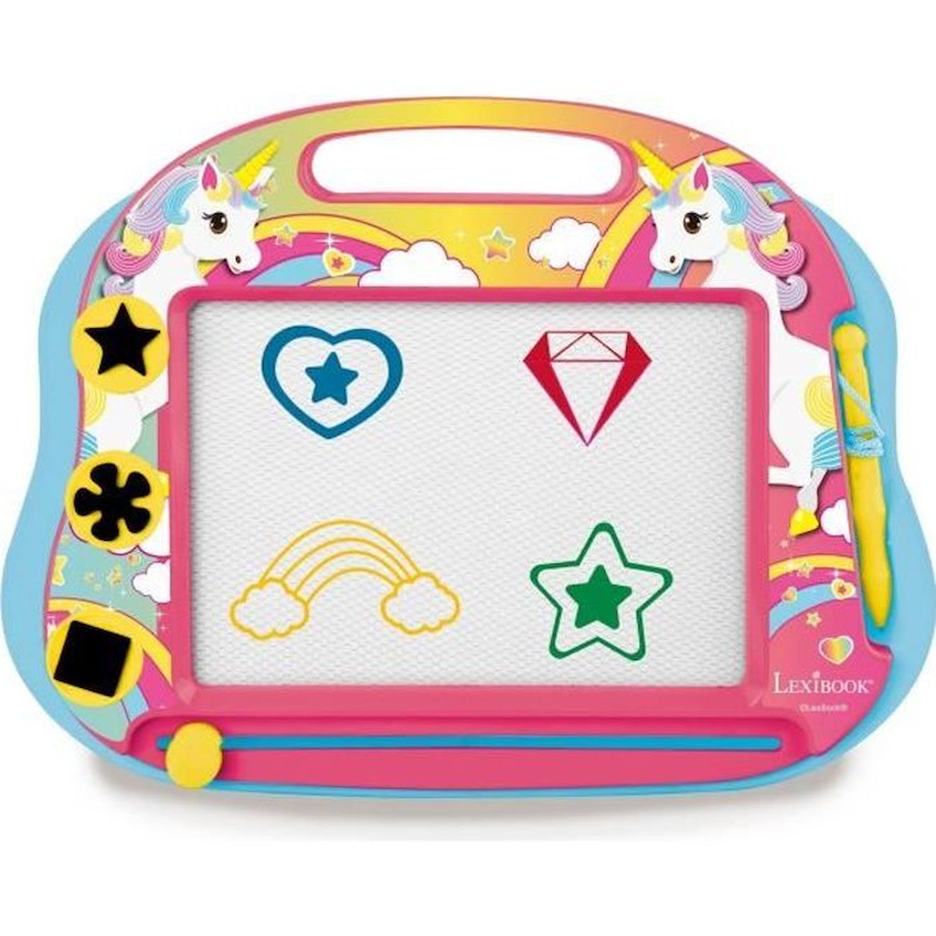 Ardoise magique Licorne format A5 avec accessoires magnétiques pour dessiner en couleurs