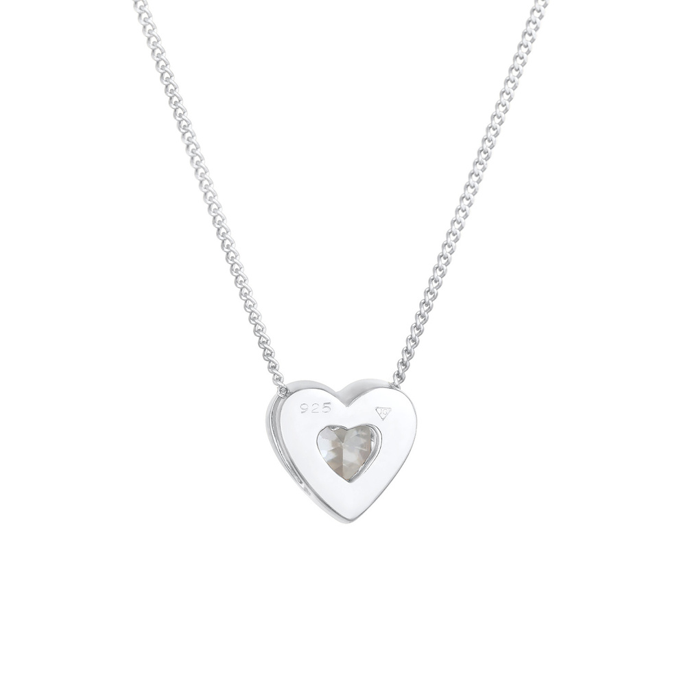 Elli Elli Collier Pendentif de Coeur Amour avec Cristaux de Zircone Collier Femme - (9 collier