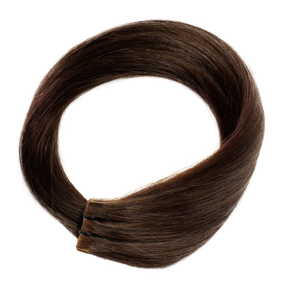 hair2heart Extensions adhesives Invisible Premium cheveux naturels #5 Marron chocolat extensions