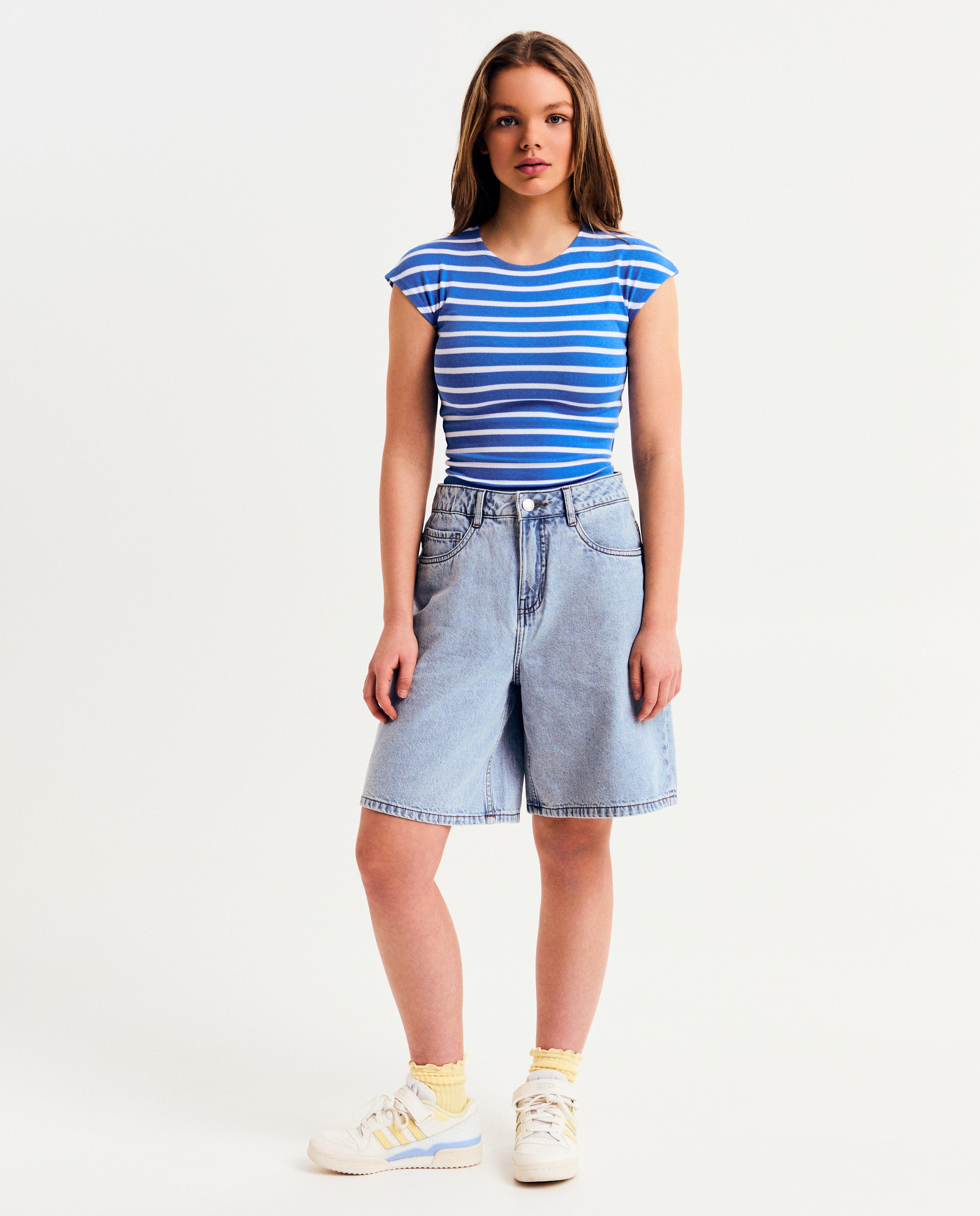 Tricou Groggy cu dungi albastre