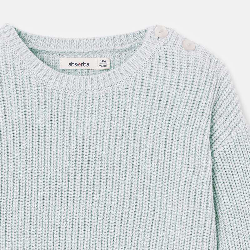 Pull tricot maille perlée bleu mixte Absorba