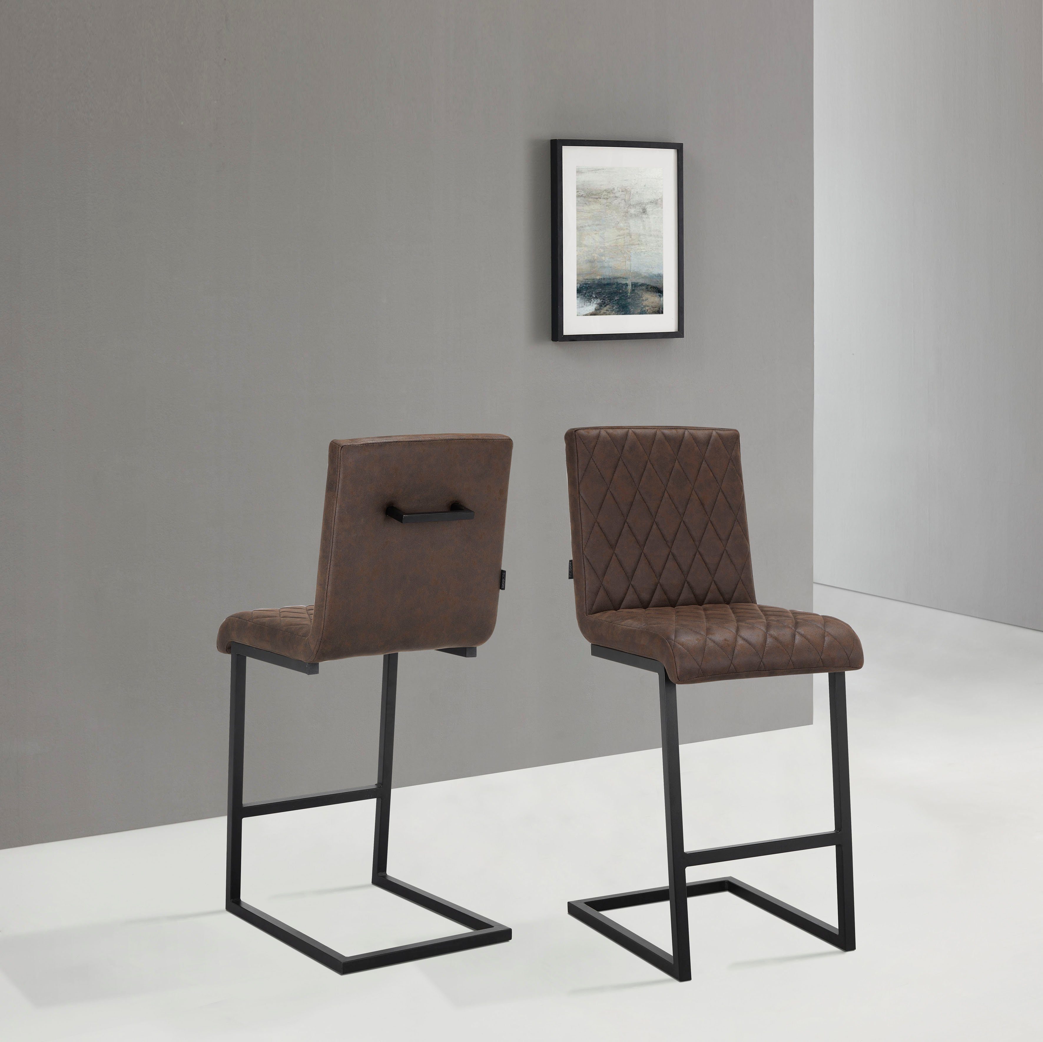 INOSIGN Bistrostuhl Janelle (2 St), Sitz und Rücken gepolstert, Nähte am Sitz und Rücken, Sitzhöhe 65 cm