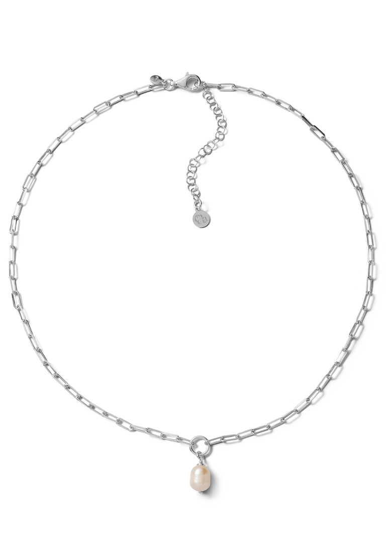 Collana Casa Jewelry Paperclip con perle in argento
