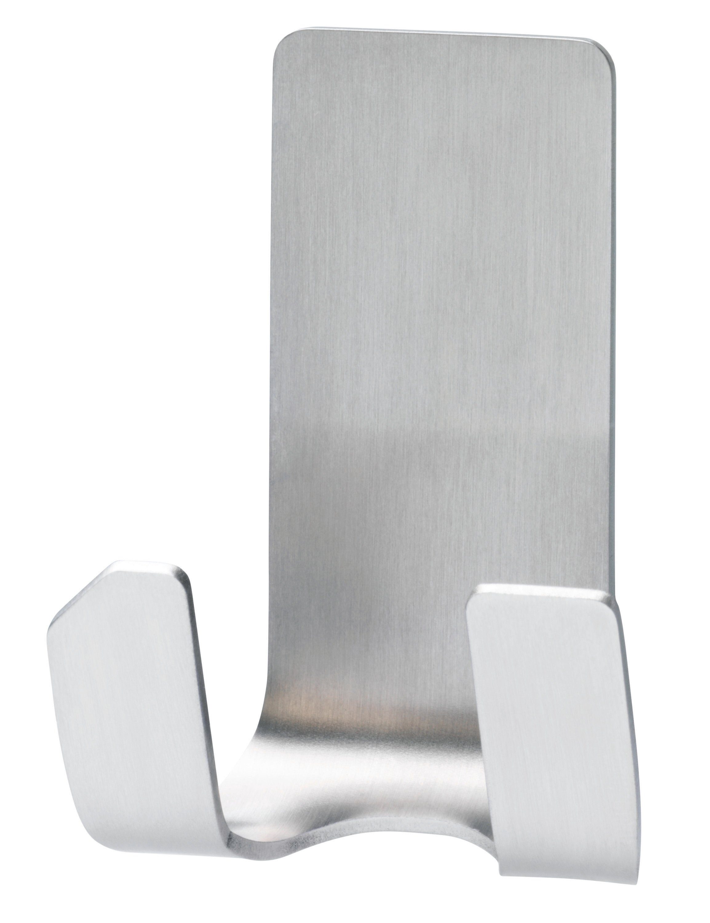 tesa Wandhaken POWERSTRIPS Rasiererhalter, (Set, 1-St., inkl. Klebelösung), silber-matt - max. 2 kg