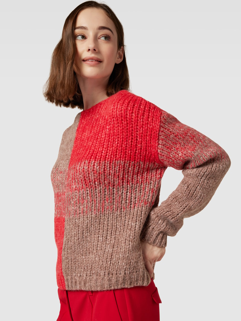 Strickpullover in Two-Tone-Machart in altrosa