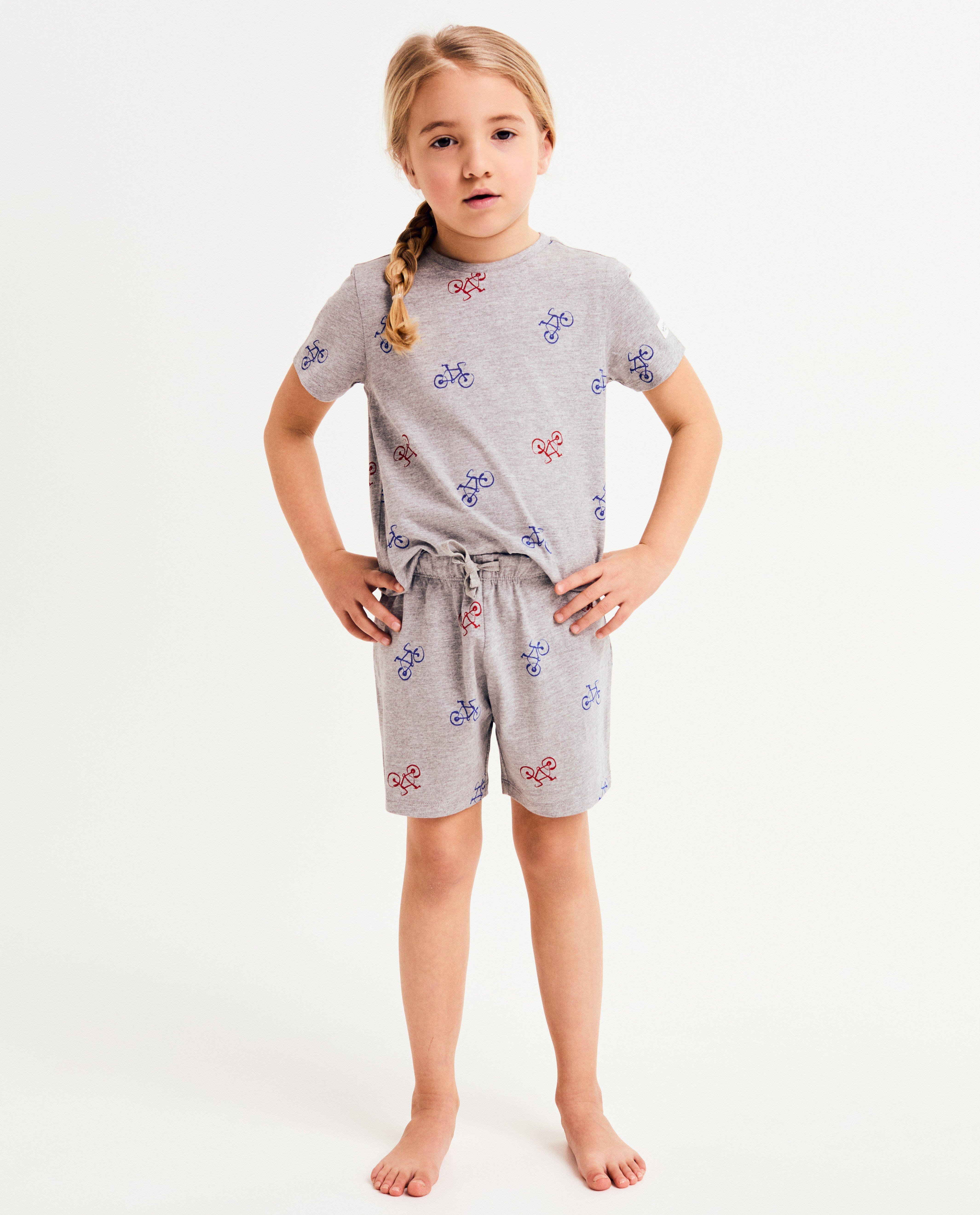 Pijamale Baptiste cu imprimeu de bicicletă de curse, unisex, 98-128 gri