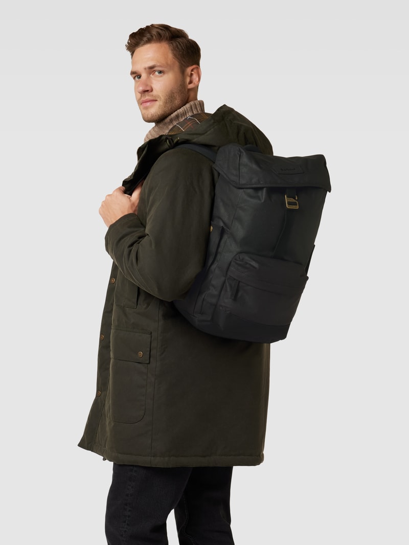 Rucksack mit Label-Patch Modell 'BARBOUR ESSENTILA WAX BAC' in schwarz